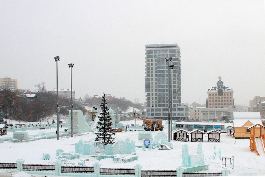 В ледовом городке у «Экията» откроют комнату обогрева