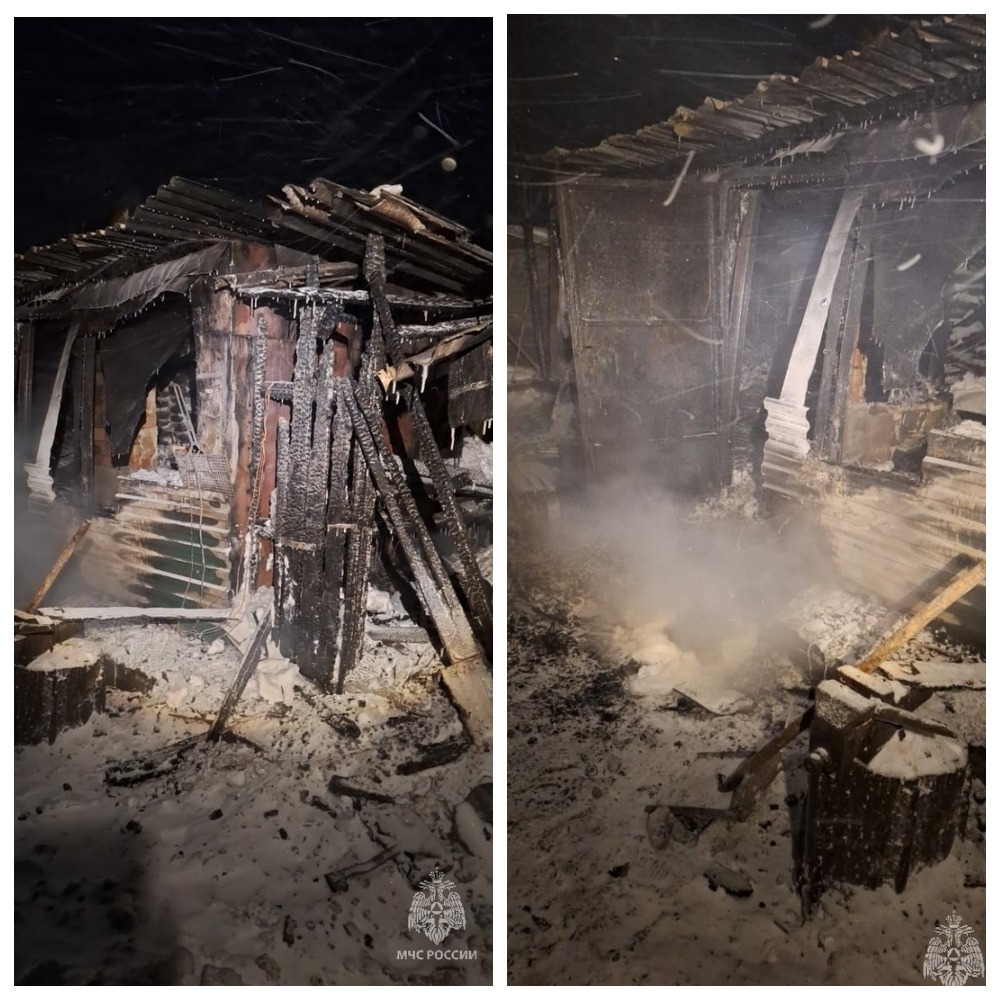 При пожаре хозпостройки в Татарстане сгорел мужчина