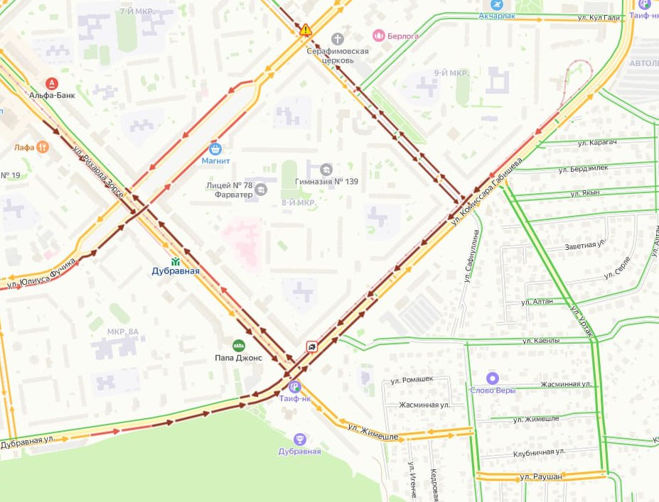 Из-за ДТП заблокировано движение на улице Габишева в Казани