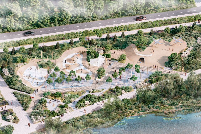 Появились эскизы парка у нового театра Камала