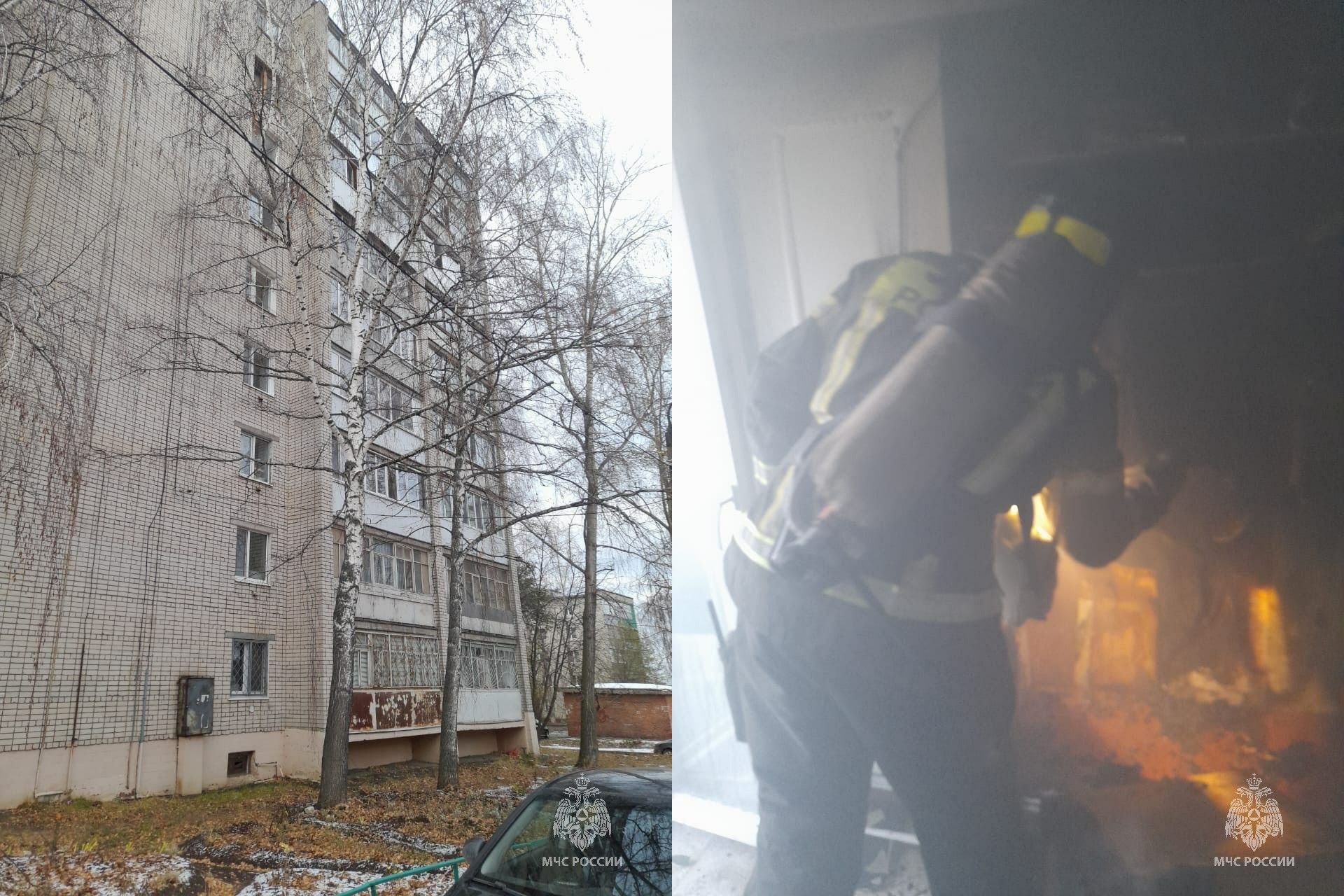 Женщина едва не задохнулась на пожаре в Советском районе