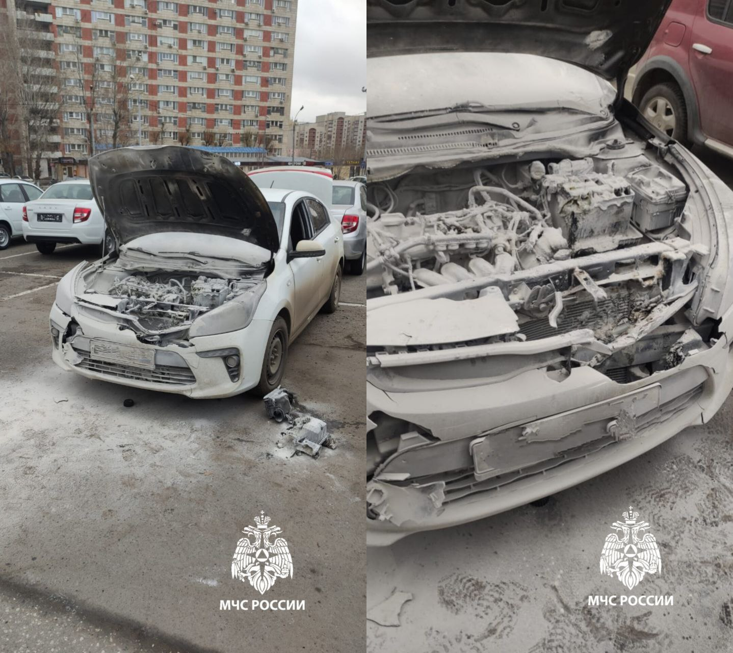 Загорелась машина на парковке ТЦ «Парк Хаус» в Казани