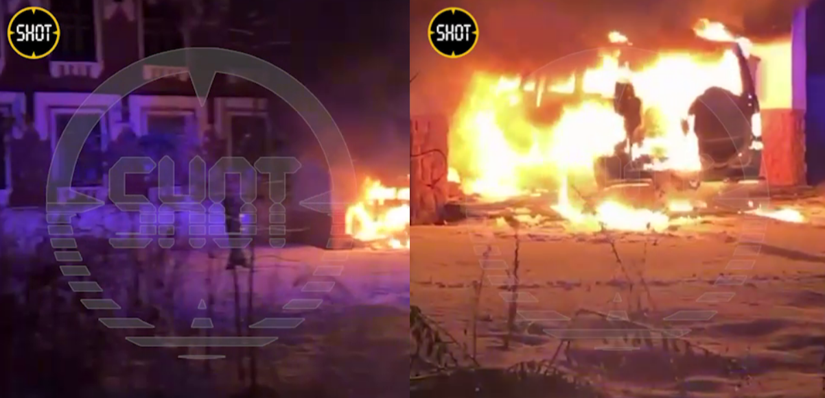 Водитель поджег машину после столкновения с военкоматом в Гусь-Хрустальном