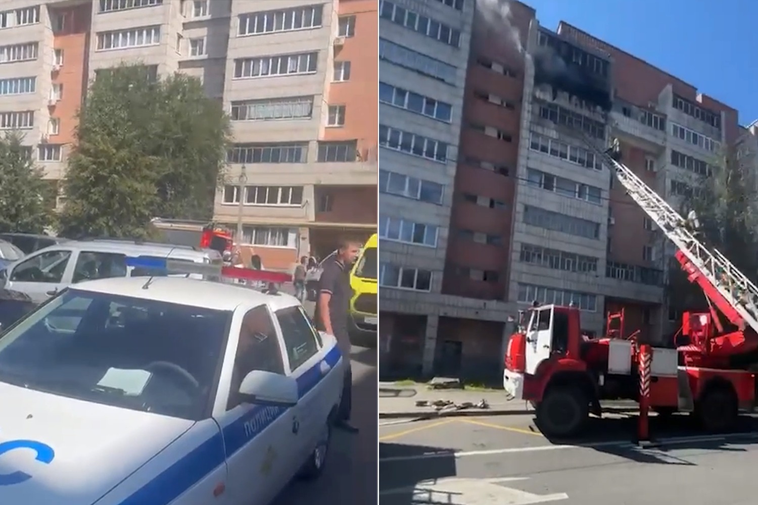 Автоинспекторы вытащили женщину из горящей квартиры в Казани