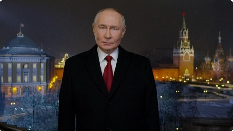 Владимир Путин из Кремля поздравил россиян с Новым годом