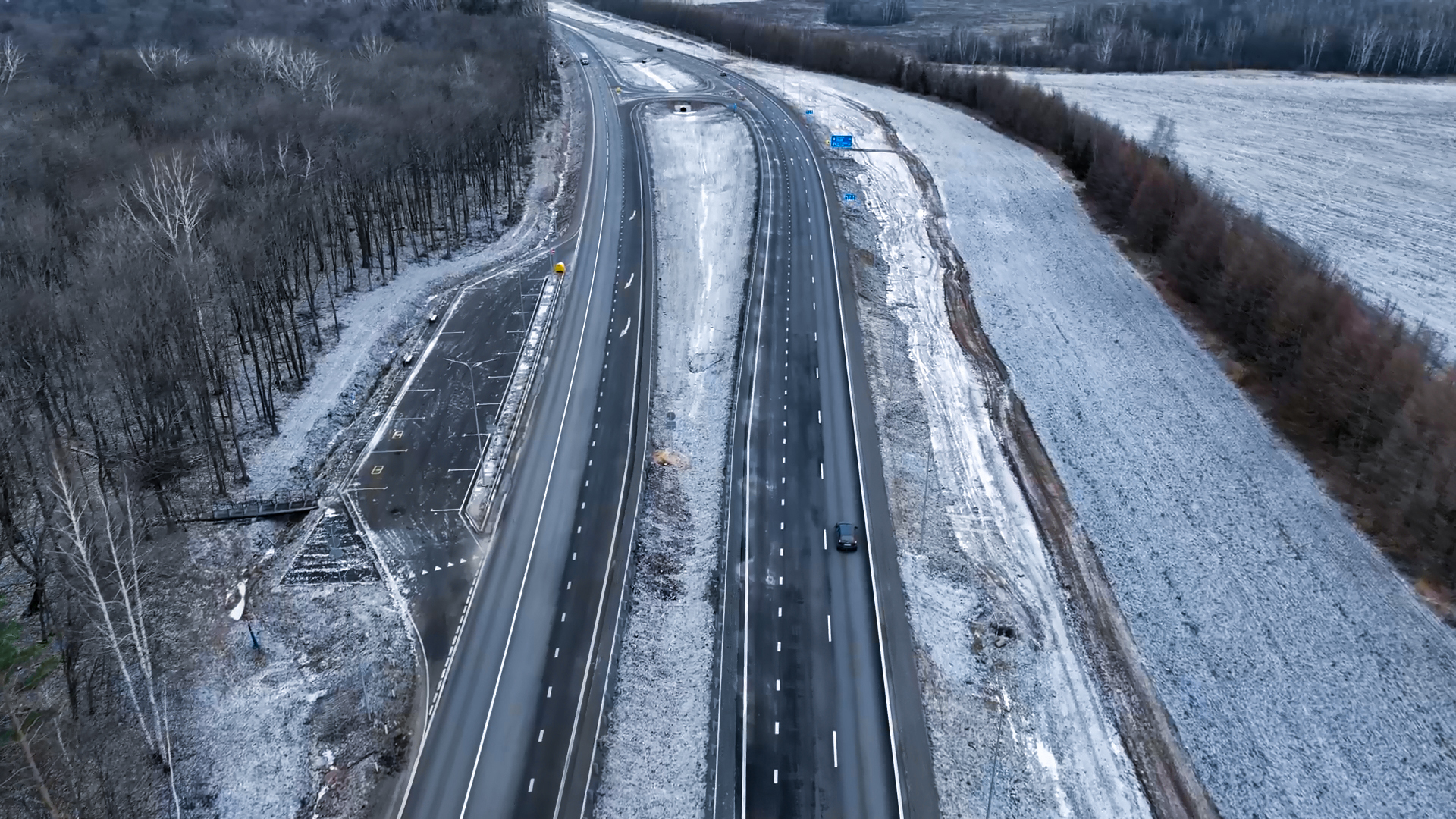 На трассе в Лаишевском районе Татарстана увеличили количество полос до четырех