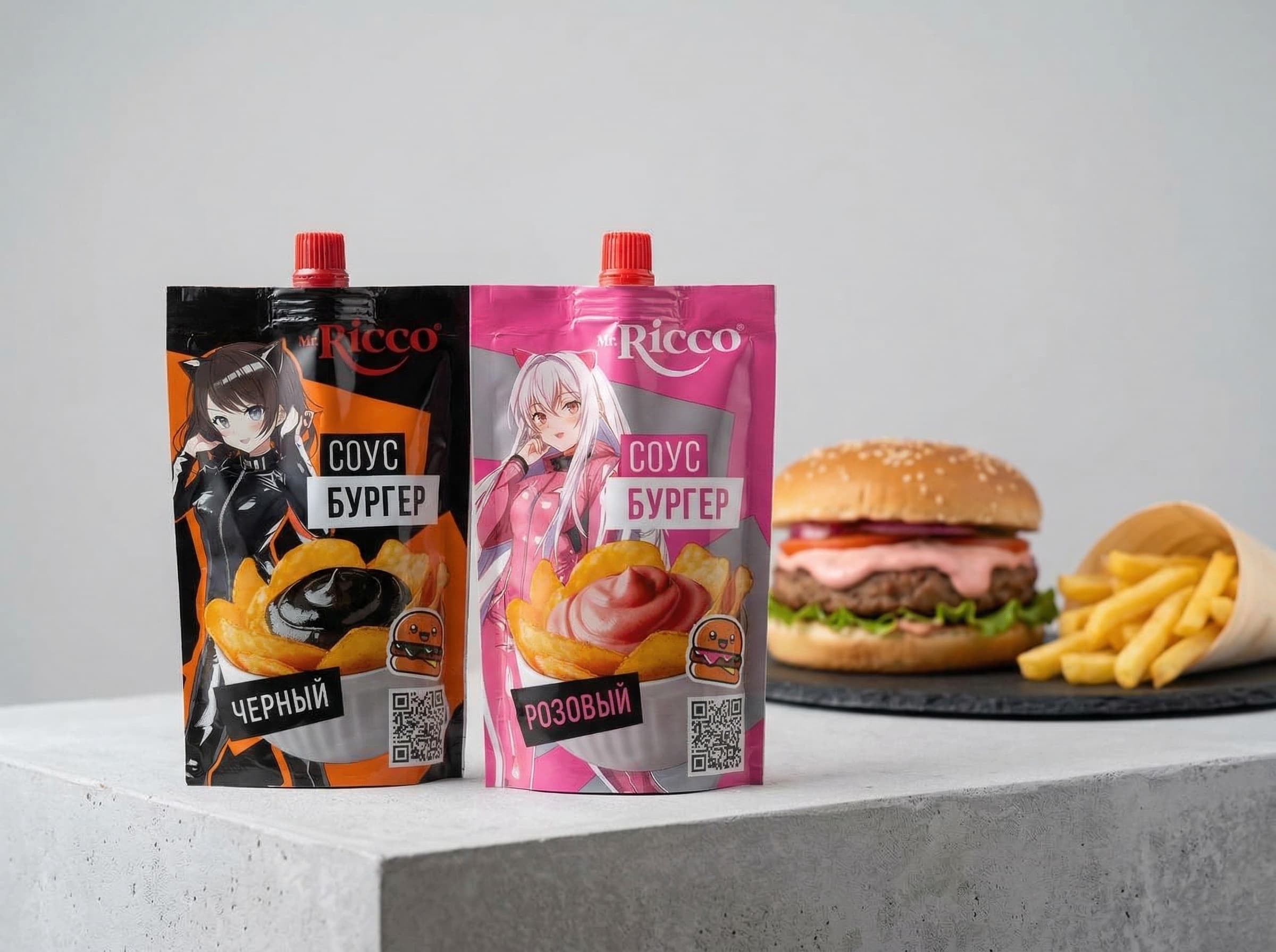 КЖК добавил цвета: соусы Mr.Ricco стали розовыми и чёрными