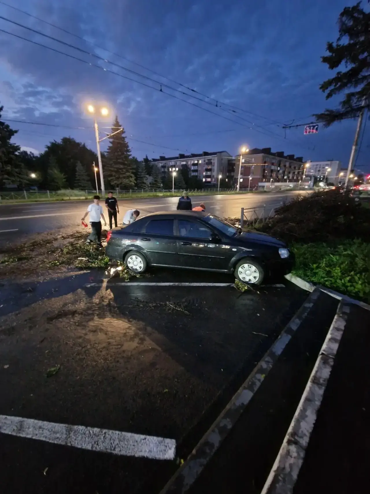 Ураган в Альметьевске повалил деревья и линии электропередач