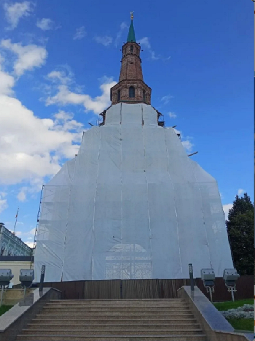 Перед реконструкцией башню Сююмбике в Казани накроют фасадной сеткой